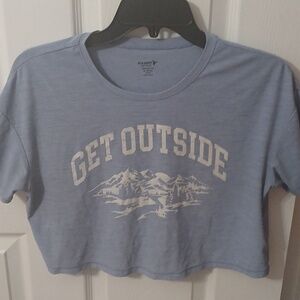 Old Navy Light Blue 'Get Outside' Graphic Crop Tee